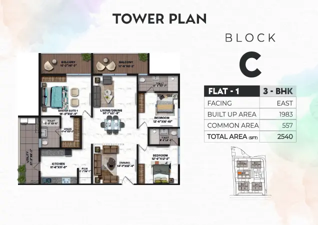 Tower C floor plan 1